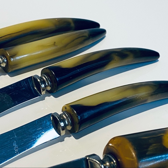 Sheffield Stainless Steel Bakelite 4 Steak Knives And 1 Bread Knife - Picture 12 of 14